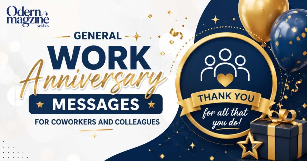 General work anniversary messages for coworkers and colleagues