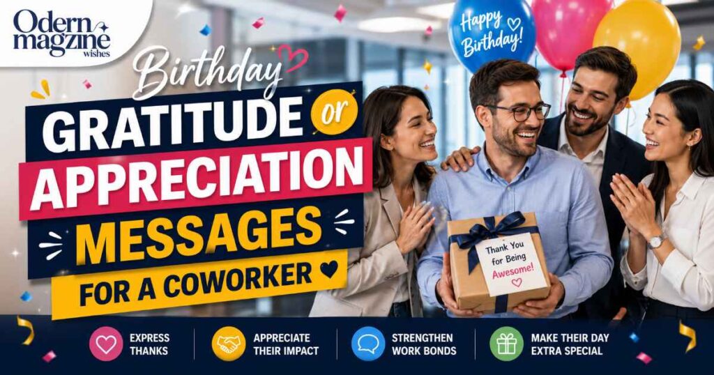 Birthday Gratitude or Appreciation Messages for a Coworker